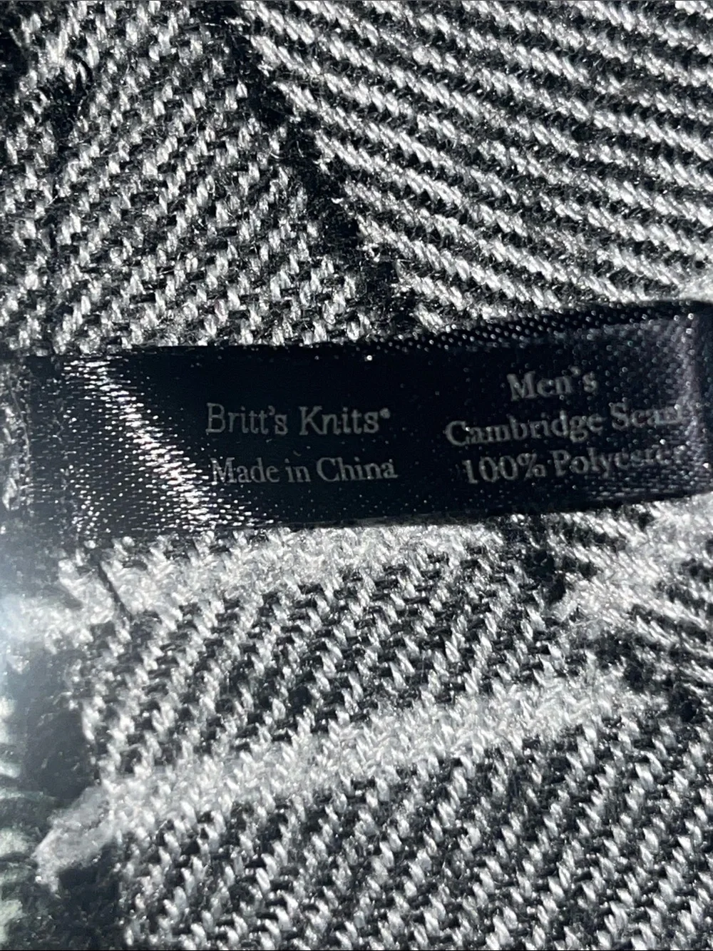 Men’s Grey plaid Cambridge scarf Britt’s Knits S75